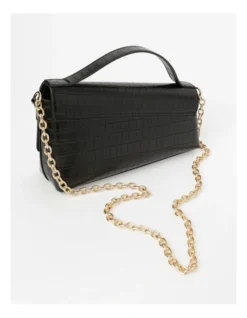 Shelby Croc Shoulder Bag In Black -Myer Clothing Shop 968078170 5 1 720x928