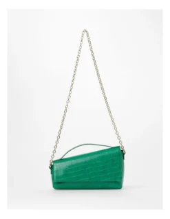 Shelby Croc Shoulder Bag In Green -Myer Clothing Shop 968078260 3 1 720x928