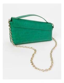 Shelby Croc Shoulder Bag In Green -Myer Clothing Shop 968078260 5 1 720x928