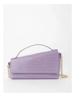 Shelby Croc Shoulder Bag In Lilac
