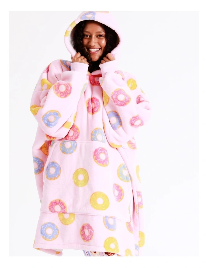 SOHO Ellie Oversized Hoodie Donut Print In Pink 5 SOHO Ellie Oversized Hoodie Donut Print In Pink - Image 5