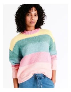Recycled Blend Colourblock Jumper In Assorted