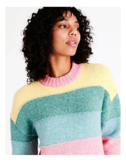 Recycled Blend Colourblock Jumper In Assorted -Myer Clothing Shop 968090140 7 720x928