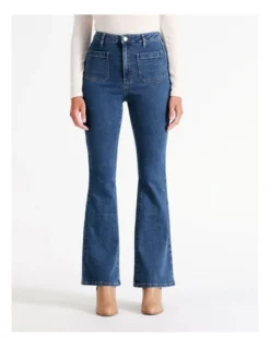 Recycled Blend Ava Flare Jean In Mid Blues