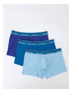 3 Pack Plain Trunks In Assorted