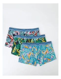 3 Pack Fashion Trunks In Tropic Bloom