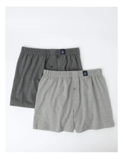 2 Pack Loose Knit Boxer Shorts In Marle