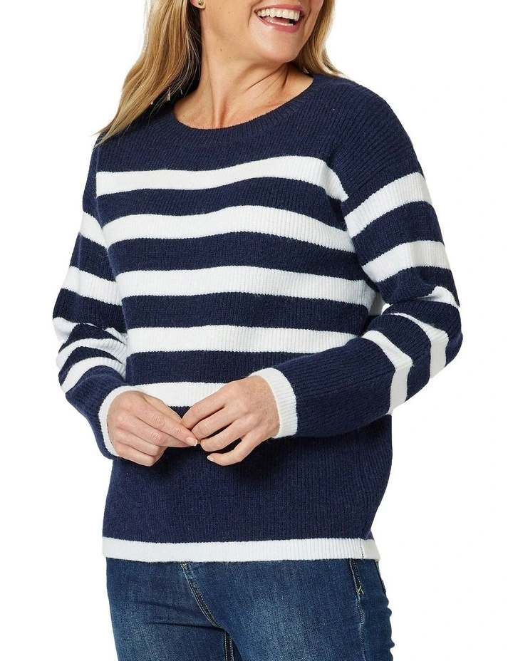 Harvard Knit Stripe Jumper In Navy 4 Harvard Knit Stripe Jumper In Navy - Image 4