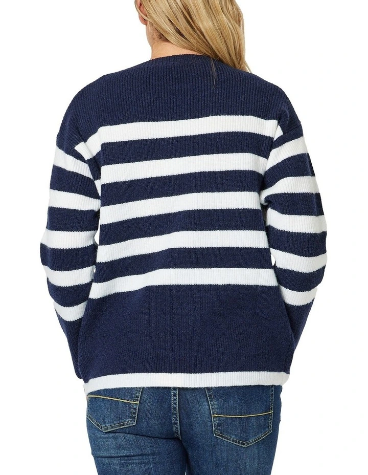 Harvard Knit Stripe Jumper In Navy 5 Harvard Knit Stripe Jumper In Navy - Image 5