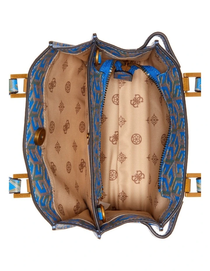 Guess Atene Logo Satchel Bag In Aqua 2 Guess Atene Logo Satchel Bag In Aqua - Image 2