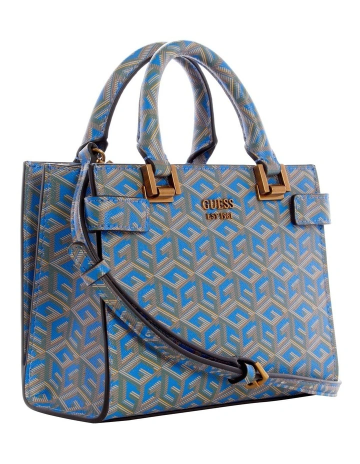Guess Atene Logo Satchel Bag In Aqua 3 Guess Atene Logo Satchel Bag In Aqua - Image 3