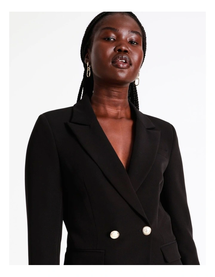 Double Breasted Blazer In Black 2 Double Breasted Blazer In Black - Image 2