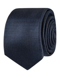 Textured Silk Tie In Navy