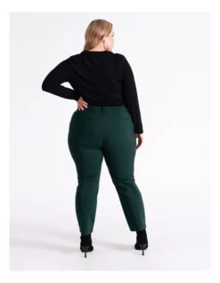 Helena High Rise Full Length Organic Blend Cotton Sateen Pants In Dark Green 9 Helena High Rise Full Length Organic Blend Cotton Sateen Pants In Dark Green -Myer Clothing Shop 968416300 5 720x928