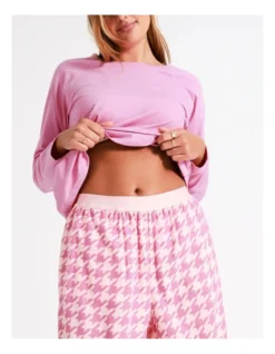 Chloe & Lola Selena Woven Cotton Long Pant In Pink Houndstooth -Myer Clothing Shop 968552110 3 720x928