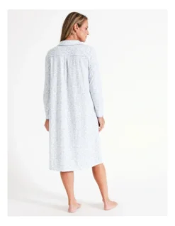 SOHO Timeless Aubrey Midi Peter Pan Collar Long Sleeve Nightie In White Floral -Myer Clothing Shop 968553100 5 720x928