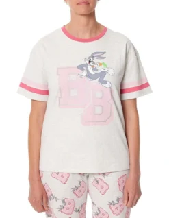 Bugs Bunny Short Sleeve Varsity Tee In Bugs Placement