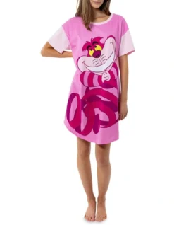 Cheshire Cat Short Sleeve Printed Nightie In Pink -Myer Clothing Shop 968635180 4 720x928
