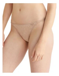 Calvin Klein Sheer Marquisette Lace High Leg Tanga In Beige -Myer Clothing Shop 968677210 3 720x928