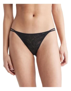 Calvin Klein Sheer Marquisette Lace High Leg Tanga In Black -Myer Clothing Shop 968677210 969606820 3 720x928
