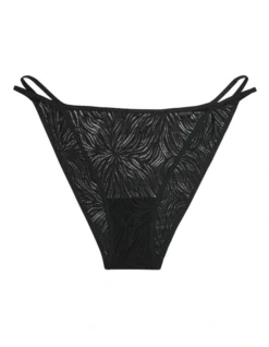 Calvin Klein Sheer Marquisette Lace High Leg Tanga In Black -Myer Clothing Shop 968677210 969606820 6 720x928