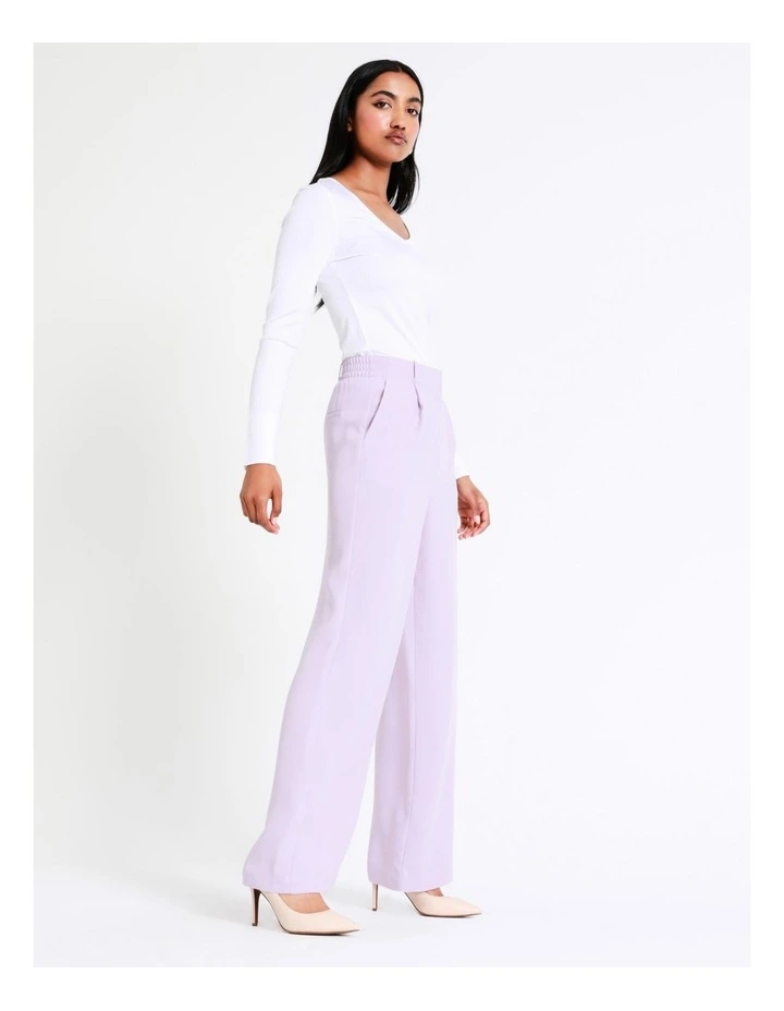 Basque Crepe Wide Leg Pant In Lilac 5 Basque Crepe Wide Leg Pant In Lilac - Image 5