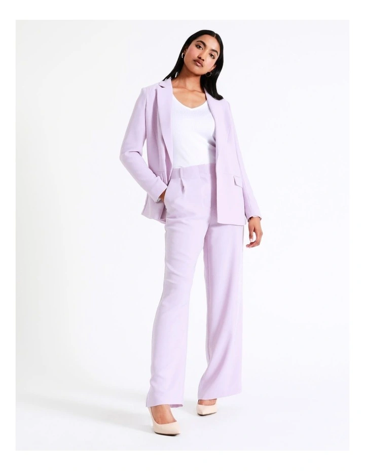 Basque Crepe Edge To Edge Blazer In Lilac 1 Basque Crepe Edge To Edge Blazer In Lilac