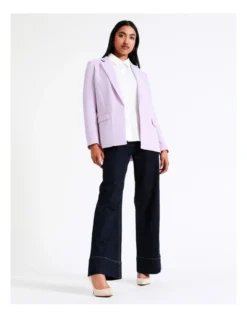 Basque Crepe Edge To Edge Blazer In Lilac 9 Basque Crepe Edge To Edge Blazer In Lilac -Myer Clothing Shop 968714470 3 720x928