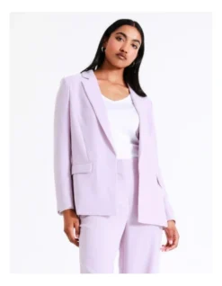 Basque Crepe Edge To Edge Blazer In Lilac 10 Basque Crepe Edge To Edge Blazer In Lilac -Myer Clothing Shop 968714470 4 720x928