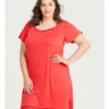 Bamboo Lace Split Nightie Red