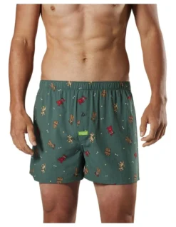 Men's Good Dog Bamboo Boxer Short In Green -Myer Clothing Shop 968895370 4 720x928