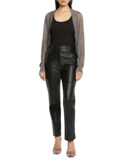 Precious Metal Knit Shrug In Silver