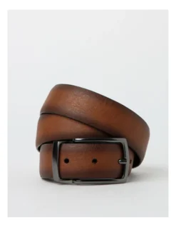 Pin Buckle Reversible Belt In Black