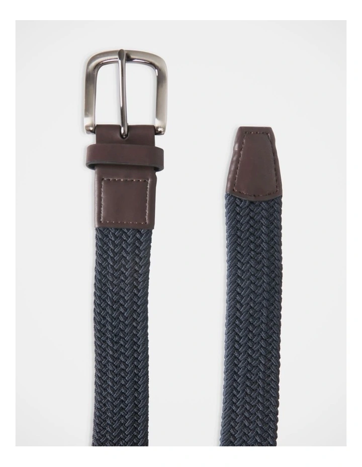 Woven Belt In Navy 2 Woven Belt In Navy - Image 2