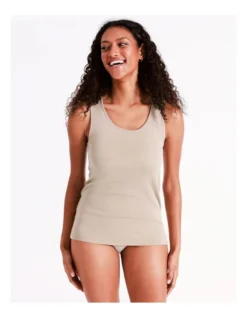 SOHO Thermal Tank Top In Beige