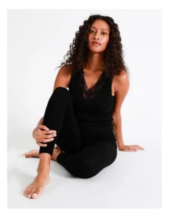 Soho Thermal Tank Top In Black