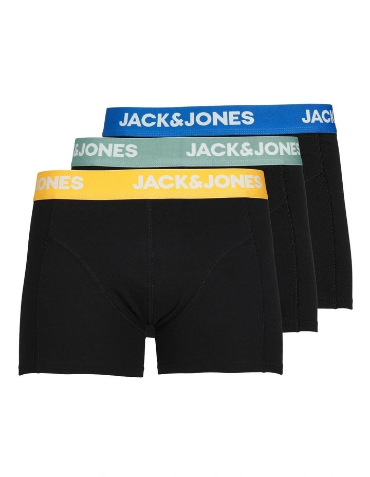 Jack & Jones Vito 3 Pack Solid Trunks In Black 1 Jack & Jones Vito 3 Pack Solid Trunks In Black