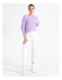 Recycled Blend Fluffy Long Sleeve Knit Top In Purple 11 Recycled Blend Fluffy Long Sleeve Knit Top In Purple -Myer Clothing Shop 970213240 5 720x928