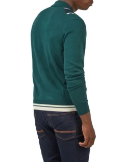 Ben Sherman Long Sleeve Mod Button Through Cable Polo In Ocean Green -Myer Clothing Shop 970812280 3 720x928
