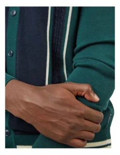 Ben Sherman Long Sleeve Mod Button Through Cable Polo In Ocean Green -Myer Clothing Shop 970812280 6 720x928