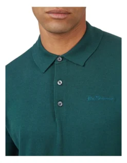 Ben Sherman Signature Long Sleeve Knitted Polo In Green 7 Ben Sherman Signature Long Sleeve Knitted Polo In Green -Myer Clothing Shop 970812550 3 720x928