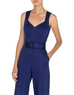 Belted Cotton Jumpsuit In Navy 5 Belted Cotton Jumpsuit In Navy -Myer Clothing Shop 970903720 3 3 720x928
