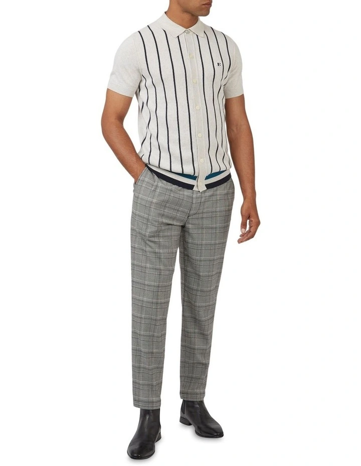 Ben Sherman Stripe Button Through Polo In Ivory 2 Ben Sherman Stripe Button Through Polo In Ivory - Image 2