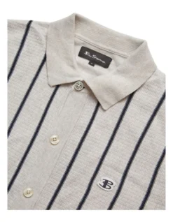 Ben Sherman Stripe Button Through Polo In Ivory 10 Ben Sherman Stripe Button Through Polo In Ivory -Myer Clothing Shop 970976800 5 720x928