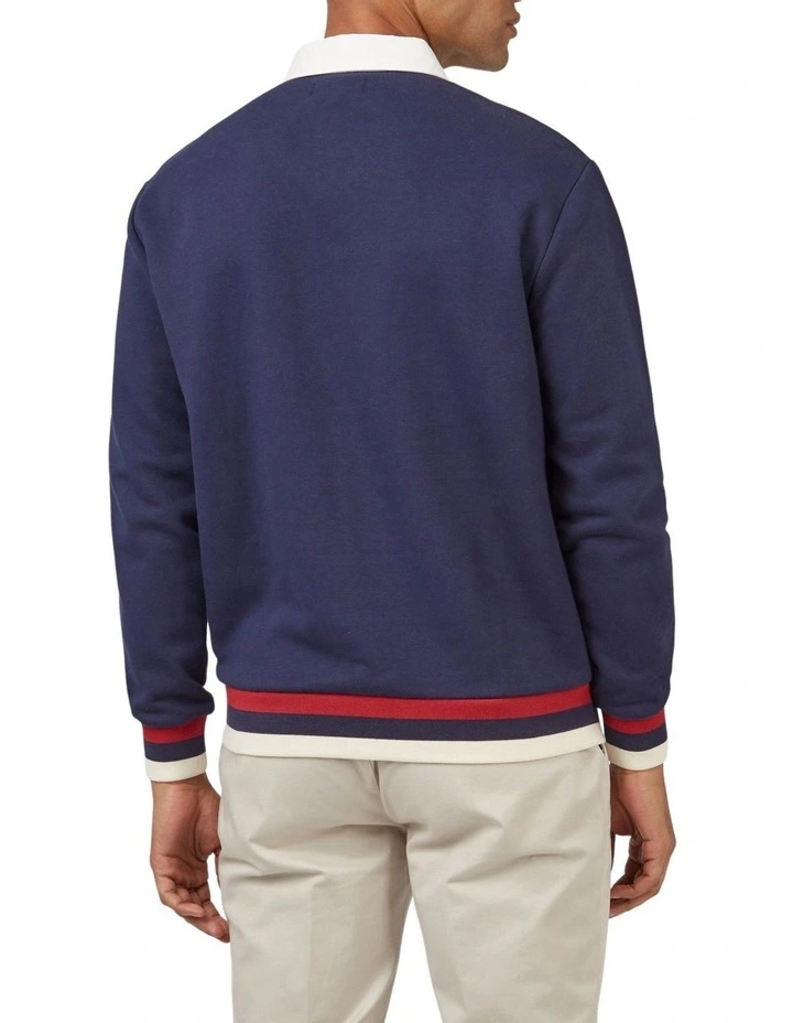 Ben Sherman Rugby Sweat Top In Blue 2 Ben Sherman Rugby Sweat Top In Blue - Image 2