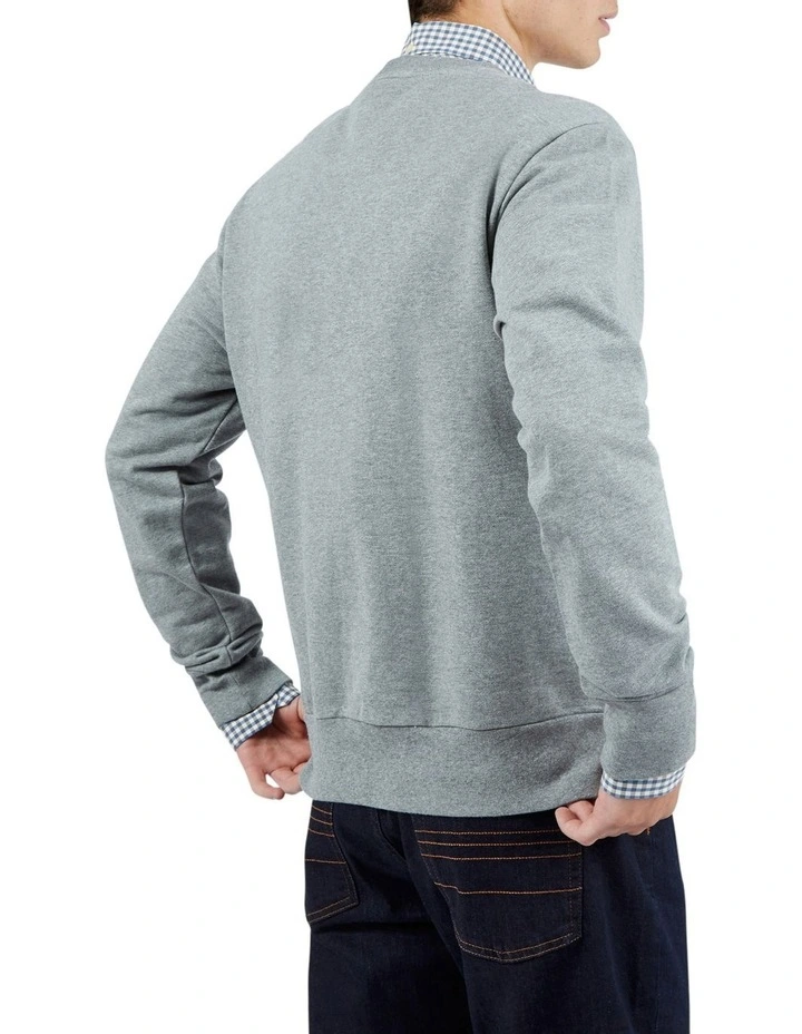 Ben Sherman B Logo Crew Sweat Top In Grey 2 Ben Sherman B Logo Crew Sweat Top In Grey - Image 2