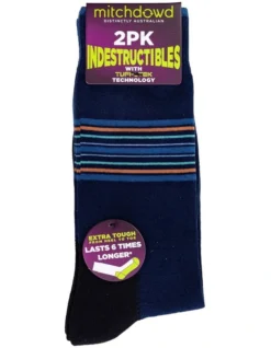 2 Pack Plain Cotton Indestructibles Crew Socks In Blue 8 2 Pack Plain Cotton Indestructibles Crew Socks In Blue -Myer Clothing Shop 970982380 4 1 720x928