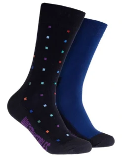 2 Pack Plain Cotton Indestructibles Crew Socks In Multi