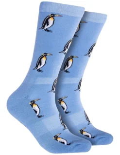 Penguin Bamboo Comfort Crew Socks In Blue