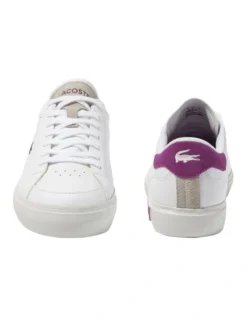 Lacoste Powercourt Leather Sneaker In White -Myer Clothing Shop 973934650 5 720x928